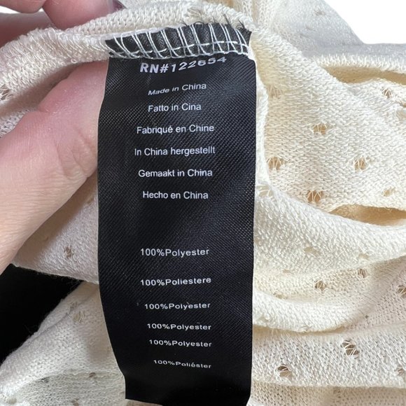 NWT Ivory Cream Voodoo Vixen Knit Ruffle Sleeve Francine Blouse Size LG - Picture 11 of 11